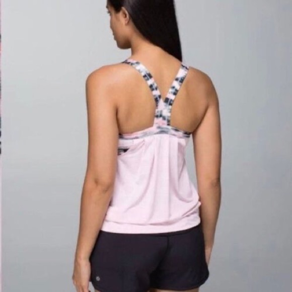 Lululemon Rest Less Tank in Heathered Wamo Camo Barely Pink size 6 - Picture 2 of 7